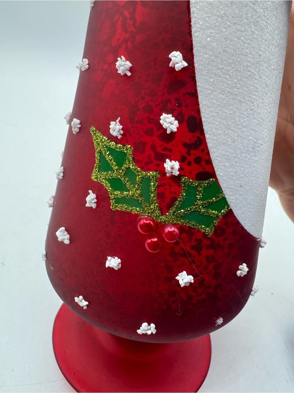 Pier 1 Glass Santa Light-Up LED with Timer 12